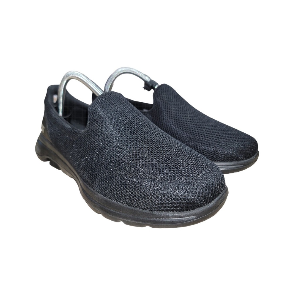 Skechers Women's Go Walk 5 Goga Mat Black Casual Comfort Slip On Shoes Sz 9.5 W